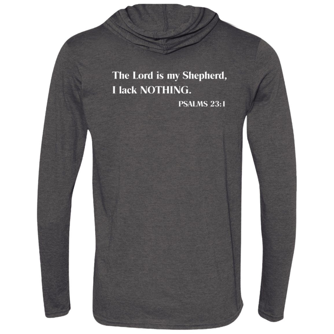 GOATA® LS T-Shirt Hoodie Psalms 23:1 - White