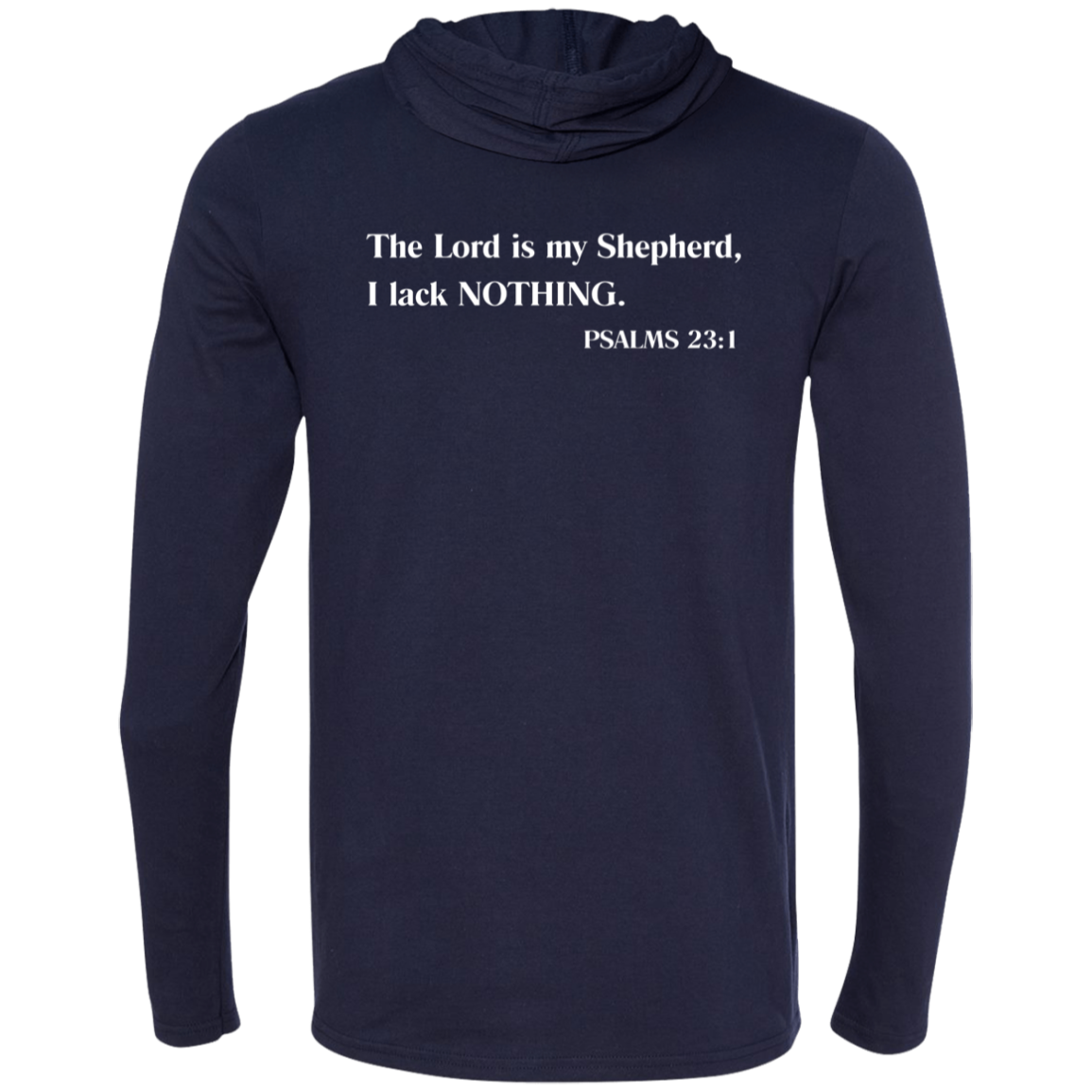 GOATA® LS T-Shirt Hoodie Psalms 23:1 - White