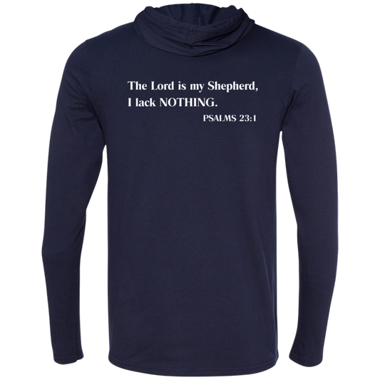 GOATA® LS T-Shirt Hoodie Psalms 23:1 - White